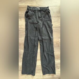 Women Faded Black Carpenter Jeans